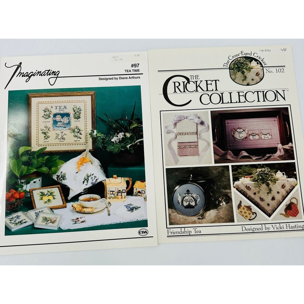 Tea Time Friendship Teapot The Cross-Eyed Cricket Imaginating Cross Stitch Chart